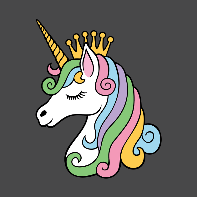 Unicorn Princes With Crown by Protshirtdesign