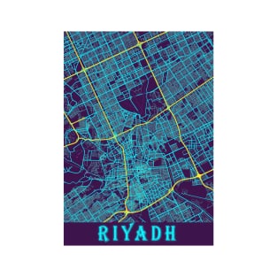 Riyadh Neon City Map, Riyadh Minimalist City Map Art Print T-Shirt