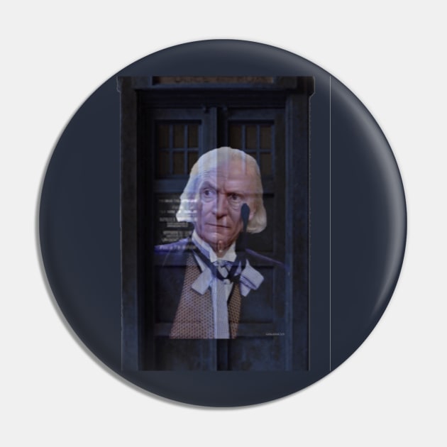 The 1st Doctor and His Tardis Pin by ClockworkHeart