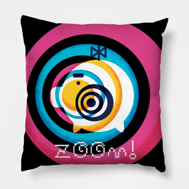 ZOOM! Pillow by Inkbyte Studios
