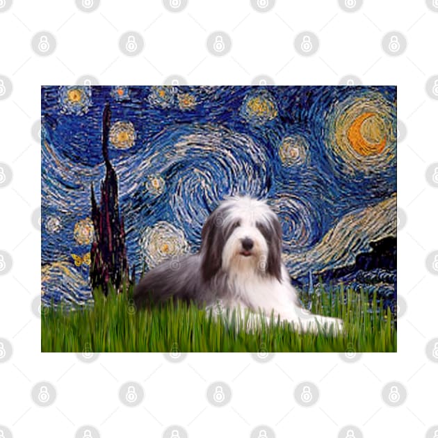 Bearded Collie in Adapted Starry Night by Dogs Galore and More