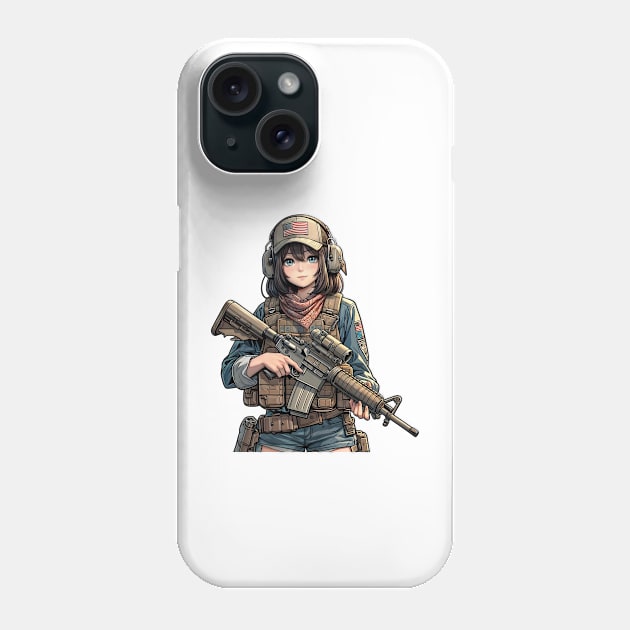 Tactical Girl Phone Case by Rawlifegraphic