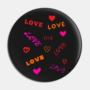 Love and Hearts Pin