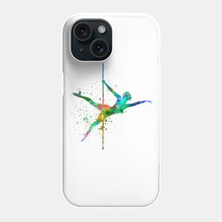 woman pole dancer silhouette in watercolor Phone Case