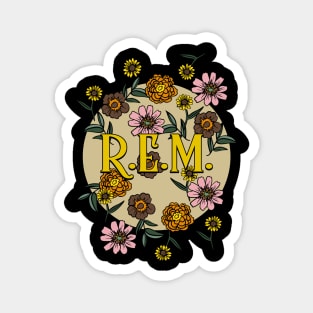 REM Name Personalized Flower Retro Floral 80s 90s Name Style Magnet