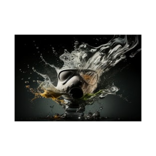 Cyberpunk Gasmask Artwork / Gasmask Splashing In Water T-Shirt