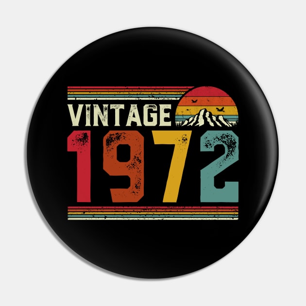 Vintage 1972 Birthday Gift Retro Style Pin by Foatui