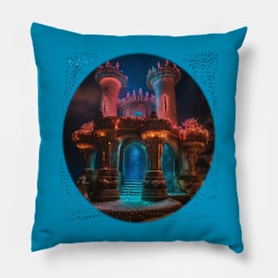 Atlantis magical castle Pillow