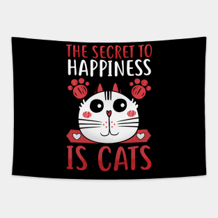 The Secret To Happiness Is Cats Adorable Kitty Cat Tapestry