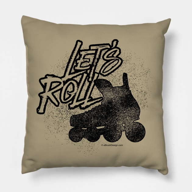 Let's Roll (inline roller hockey) Pillow by eBrushDesign