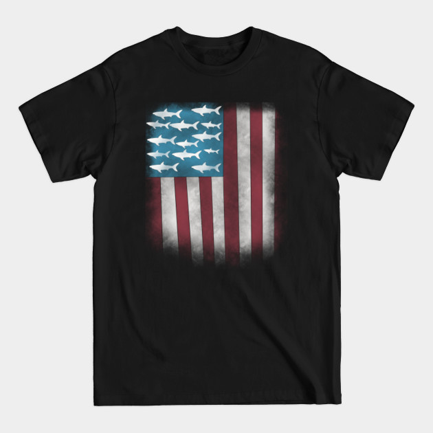 Disover Distressed Patriotic American Flag Shark 4th of July - American Flag Shark - T-Shirt