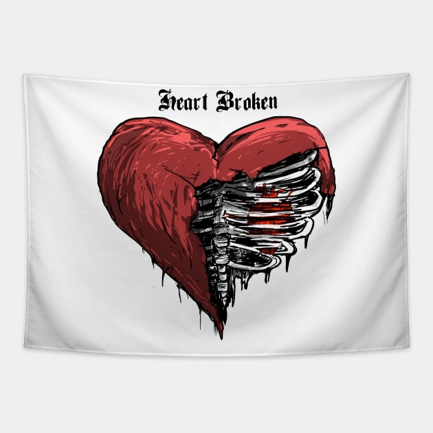 Heart Broken with Text Tapestry by DeathAnarchy