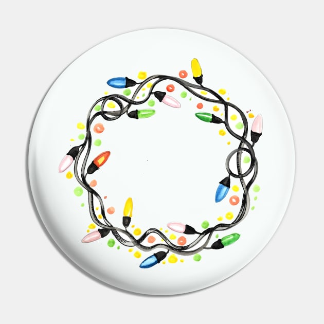 Decorative Circle Christmas Lights Pin by Mako Design 