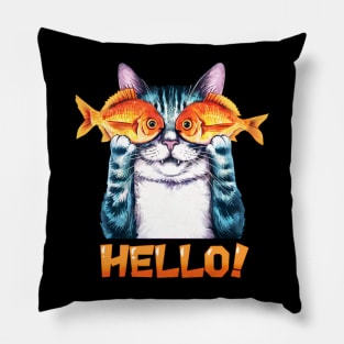 Cat and fish Pillow