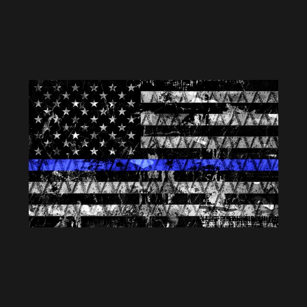 Law Enforcement Thin Blue Line Flag by Jared S Davies