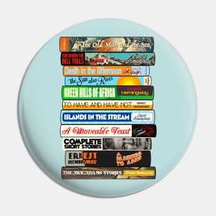 Ernest Hemingway Books Stack Pin