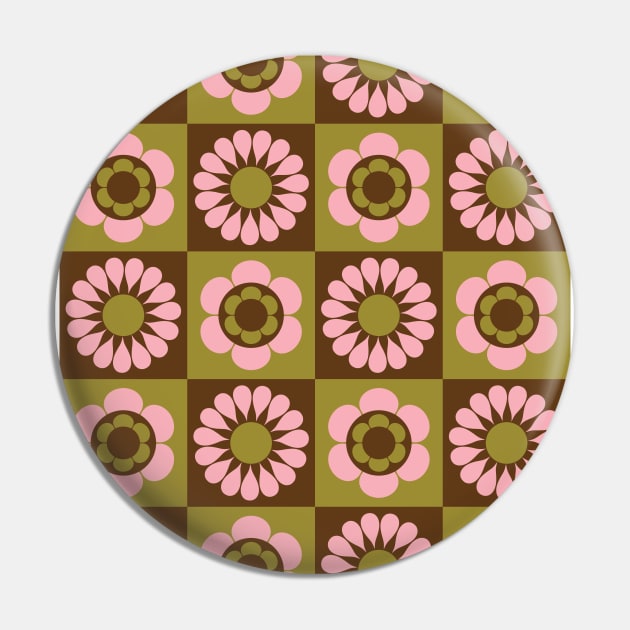 Retro Flower Quilt Pattern Pin by OpalEllery