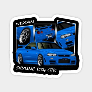 Nissan Skyline GTR R34, JDM Car Magnet