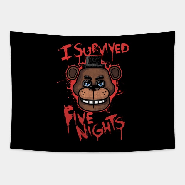 I Survived Five Nights At Freddy's Pizzeria Tapestry by DeepFriedArt