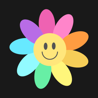 Rainbow Happy Face Flower Small T-Shirt