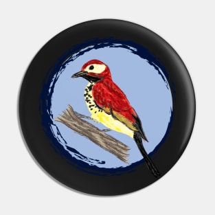 Artwork of a Crimson-Mantled Woodpecker II Pin