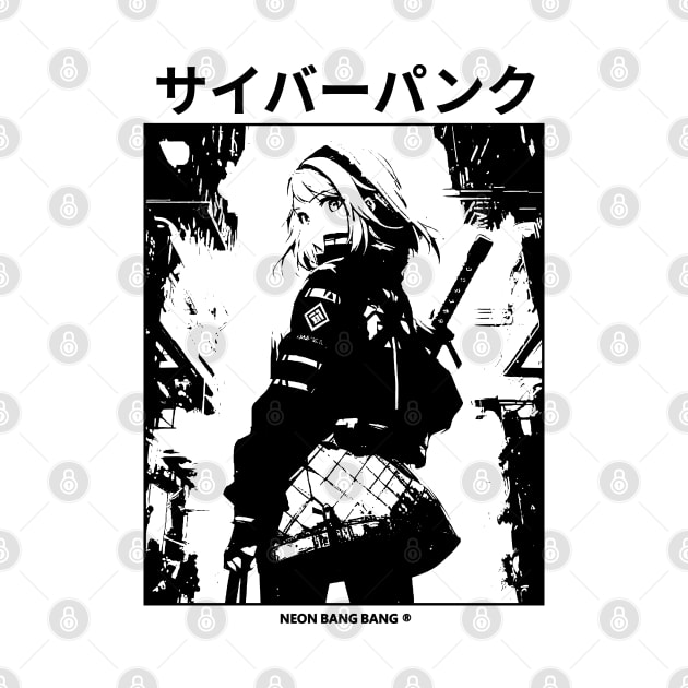 Cyberpunk Girl Manga Aesthetic Goth Grunge Japanese Waifu Anime Streetwear | White by Neon Bang Bang