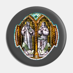 Saint Benedict and Saint Scholastica Stained Glass Pin