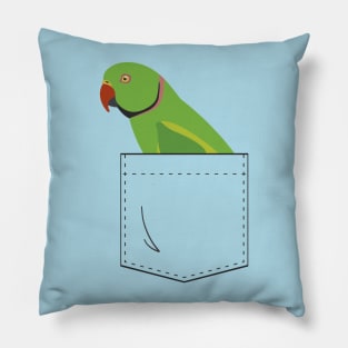 Indian Ringneck Parakeet Parrot Male Front Pocket Pillow