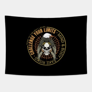 Challenge Your Limits Next Level Inspirational Quote Phrase Text Tapestry