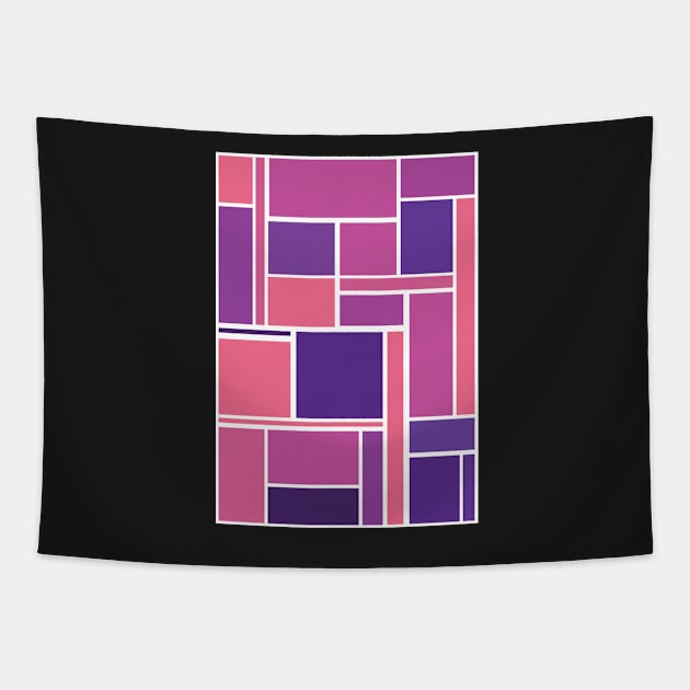 Modern Monochromatic Purple Geometric Pattern Graphic Design Tapestry by CityNoir