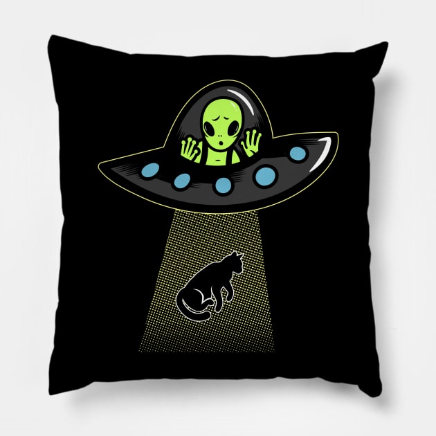 Cat Abduction Pillow by Purrestrialco