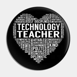 Technology Teacher Heart Pin