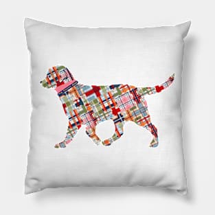 Preppy Madras Retriever Dog Pillow