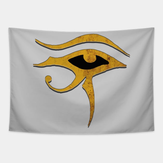 Eye of Ra All Seeing Eye in Rustic Gold Tapestry by Whites Designs