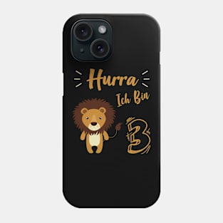 Hooray I'm Three Lion Child Birthday Gift Phone Case