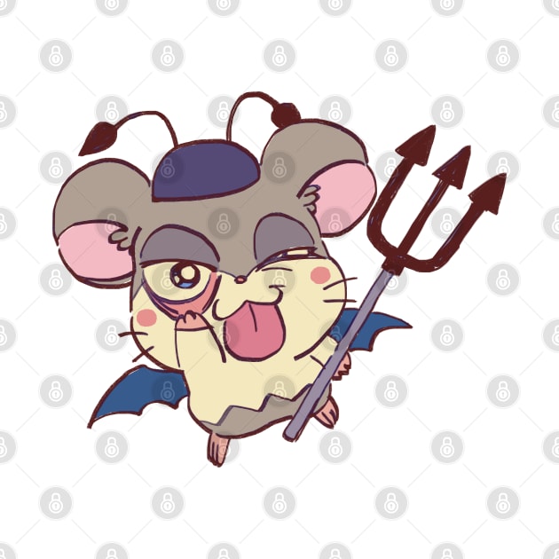 cute pastel trickster devil hamster spat / hamham heartbreak by mudwizard