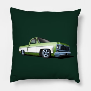 1980 Chevrolet C10 pickup in green and white Pillow