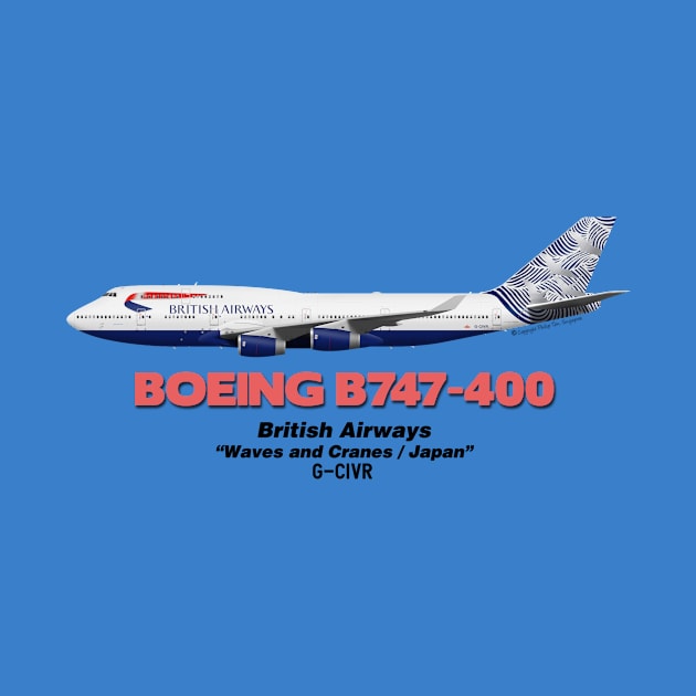 Boeing B747-400 - British Airways "Waves and Cranes / Japan" by TheArtofFlying