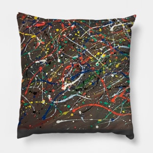 Chaos of colour acrylic abstract artwork Pillow