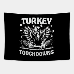 Turkey Touchdowns - Funny Football - Thanksgiving Happy Tapestry