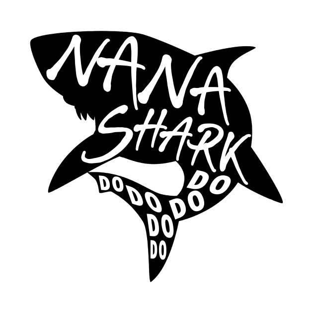 Nana Shark (Baby Shark) - Minimal Lyrics Shirt by treszurechest