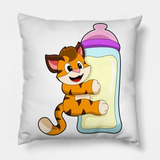 Tiger with Baby bottle of Milk Pillow