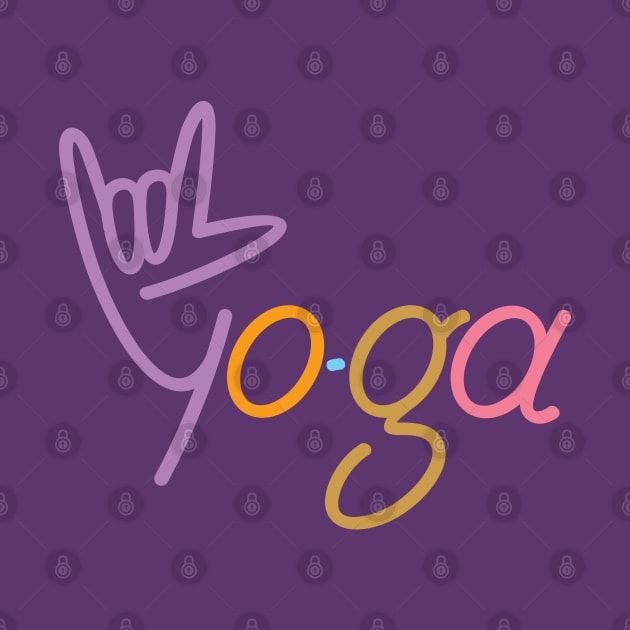 Yo Hand Gesture with Yoga Word Text by GeeTee