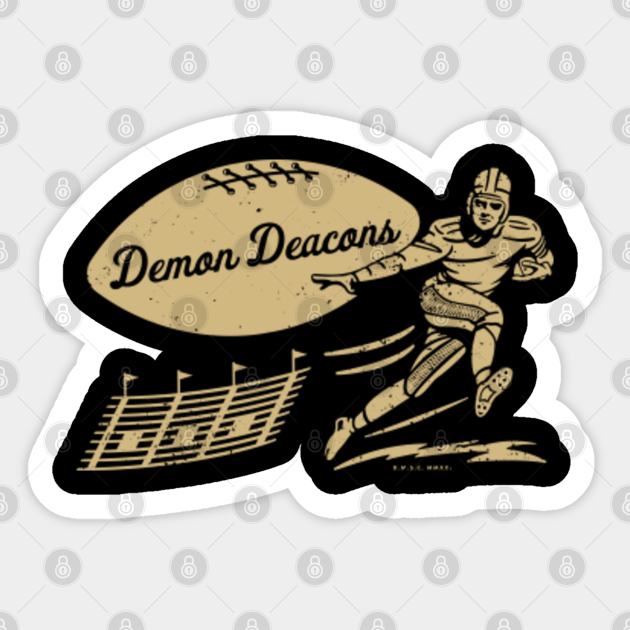 Vintage College Football - Wake Forest Demon Deacons (Gold Demon Deacons Wordmark) - Wake Forest - Sticker