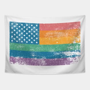 American Flag Rainbow Tapestry