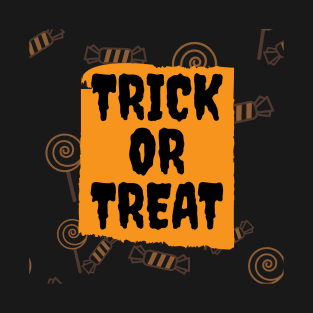 TRICK OR TREAT halloween cartoon candy digital print T-Shirt