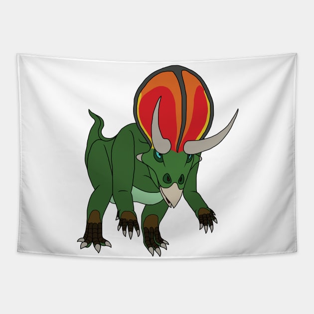 Charging Zuniceratops (Fullbody) Tapestry by TopsyTriceratops