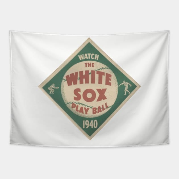 Chicago White Sox Play Ball Tapestry by YesterCool