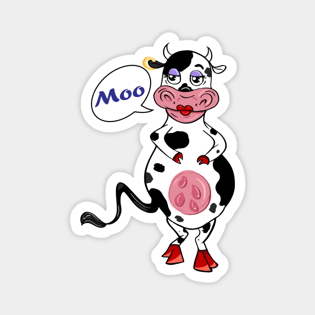 lady cow Magnet by MmzArtwork