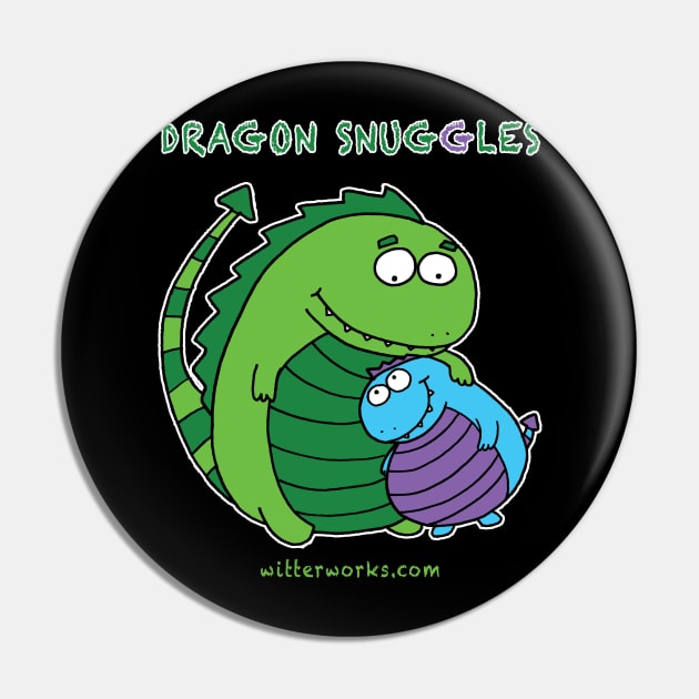 Dragon Snuggles Pin by witterworks